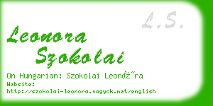 leonora szokolai business card